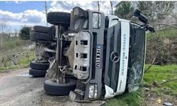 Beton Mikseri Devrildi; 1 Yaralı