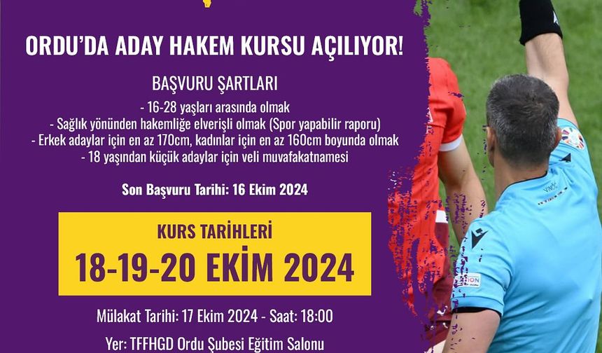 HAKEM KURSU AÇILIYOR