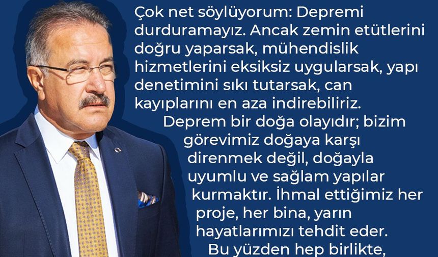 "Depreme Hazırlığın Anahtarı Kentsel Dönüşümde"