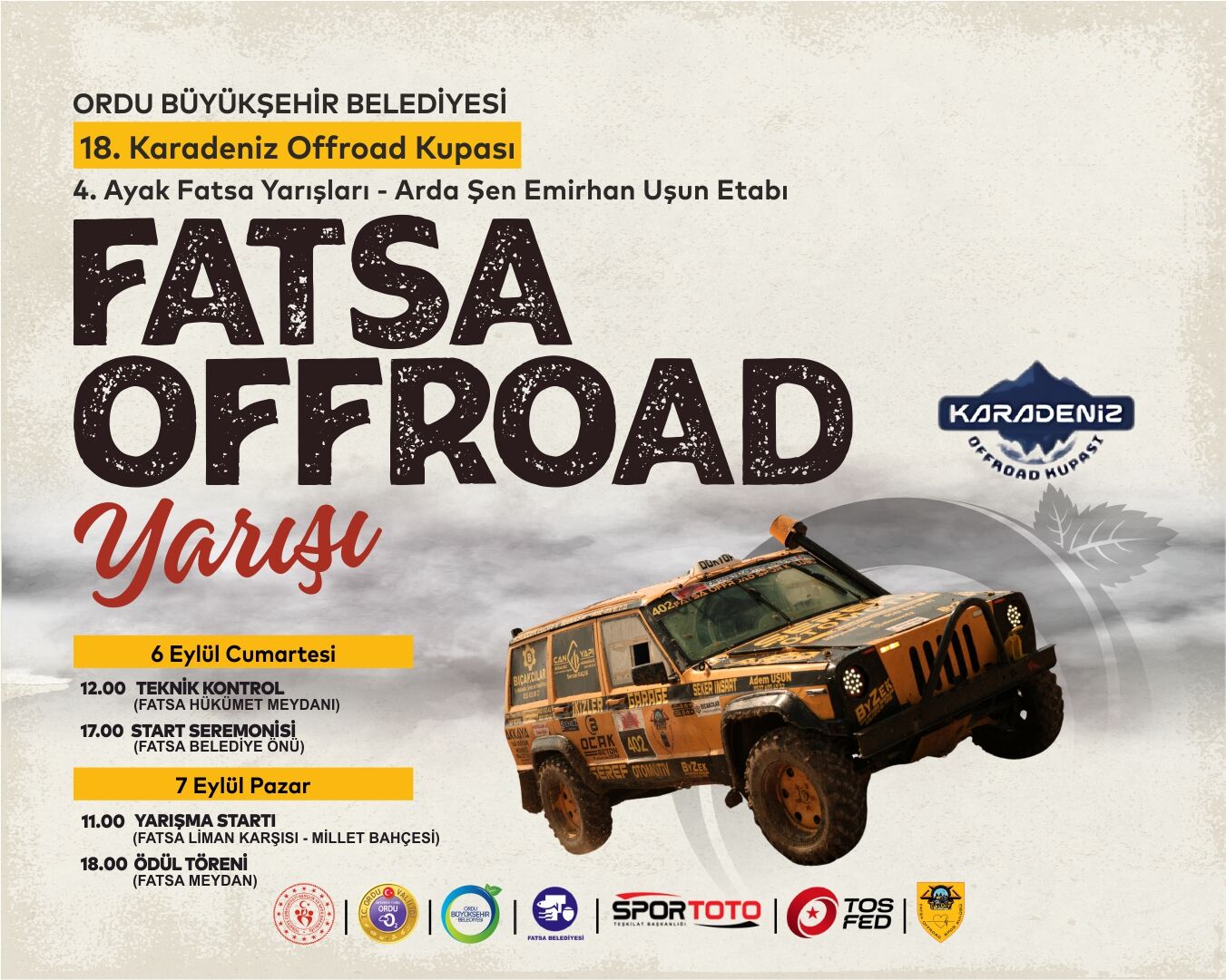 FATSA’DA OFFROAD HEYECANI BAŞLIYOR